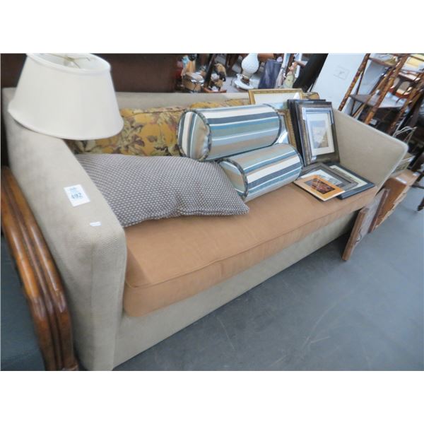 1960's Vintage Dunbar Beige Cloth Sofa