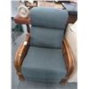 Image 1 : Bamboo w/Rattan Padded Swivel Rocker