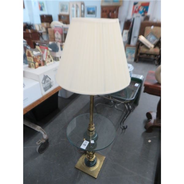 Glass And Brass Table Lamp