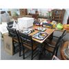 Image 1 : Wood Pub Table And 6 Bar Stools