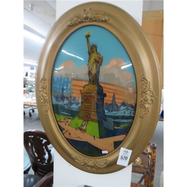 Framed Statue of Liberty Water Color