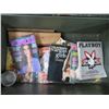 Image 2 : Grey Steamer Trunk w/Vintage Playboy Magazines