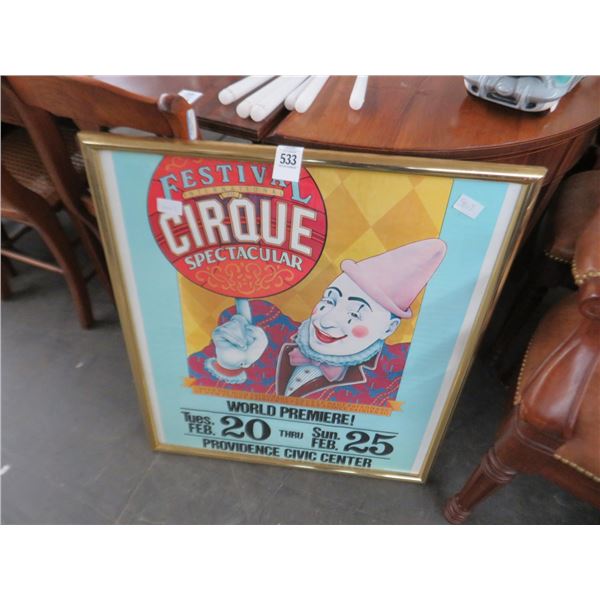 Framed Providence Civic Center Circus Poster - 28" x 31"