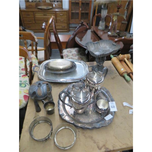 Silverplate Platters, Teapots, Creamer & More