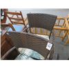 Image 2 : Brown Rattan Padded Armchairs (2)