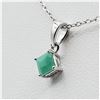 Image 2 : Sterling Silver Natural Emerald Pendant