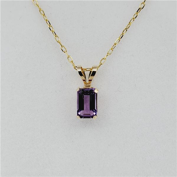Yellow Gold Natural Amethyst Pendant