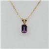 Image 1 : Yellow Gold Natural Amethyst Pendant
