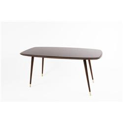 Italian coffe table with onyx black glas c. 1950