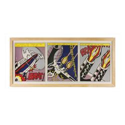 Roy Lichtenstein ( 1923-1997) "As I Opened Fire" 1964 Tryptich Lithograph