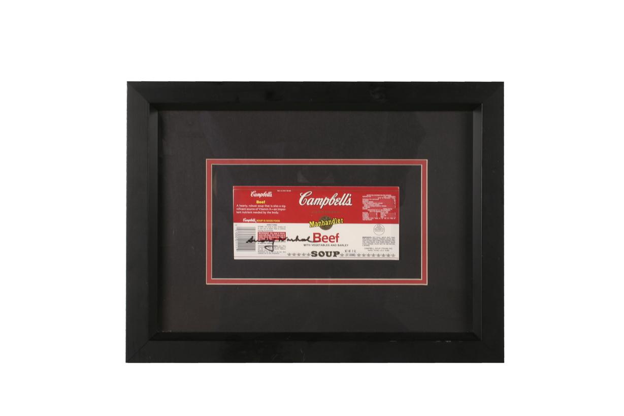Andy Warhol hand signed Campbell Soup label c. 1986