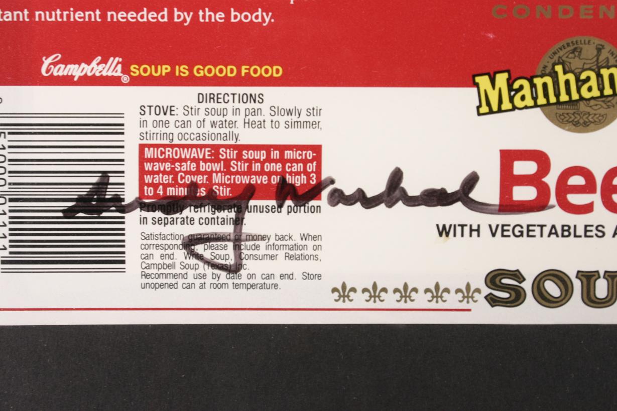 Andy Warhol hand signed Campbell Soup label c. 1986