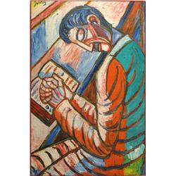 Tibor Jankay ( 1899-1994): The Writer's Dream, Venice, CA c. 1960-1970