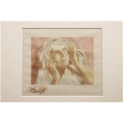 Maurice Denis: ( 1870-1943 ): Jeune fille a rose, illustration c. 1930