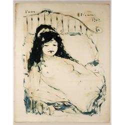 Etienne Ret ( France 1900-1989 ): Nude 1962