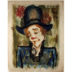 Etienne Ret ( France 1900-1989 ): Clown 1962