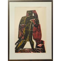 H.A.P Grieshaber ( 1909-1989): Woodcuts, set of 4, Germany 1954