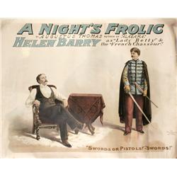 Night's Frolic poster by The Strobrige Lith Co. New York and London 1895