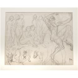 Theophile Steinlen: Study of Satyr dancing  1897