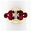 Image 1 : 14k Gold 3.65 ctw Oval Cut Deep Red Ruby Ring w/ Round Single Cut Diamond Accent