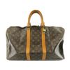 Image 1 : Louis Vuitton Brown Monogram Canvas Leather Keepall 45 cm Duffle Bag