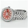 Image 7 : Rolex Mens Stainless Steel Red String Diamond 36MM Datejust Wristwatch