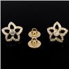 Image 2 : NEW 18K Yellow Gold 1.50 ctw Brilliant Diamond Open Star Cluster Stud Earrings