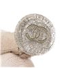 Image 3 : Chanel Silver-tone Crystal Resin CC Round Clip-on Earrings