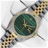 Image 2 : Rolex Men's Two Tone Green Malachite Diamond Datejust Wristwatch