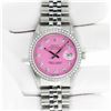 Image 3 : Rolex Men's Stainless Steel Pink Diamond Datejust Wristwatch
