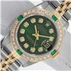 Image 1 : Rolex Ladies Two Tone Green Diamond & Emerald Datejust Wristwatch