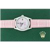 Image 4 : Rolex Men's Stainless Steel Pink Diamond Datejust Watch With Pink Leather Strap