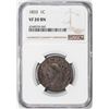 Image 1 : 1833 Coronet Head Large Cent Coin NGC VF20BN