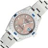 Image 1 : Rolex Ladies Stainless Steel Salmon Arabic Diamond and Sapphire Datejust Wristwatch