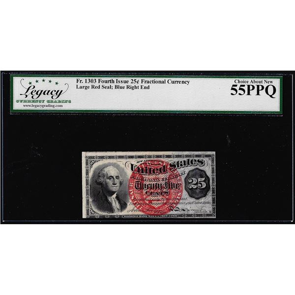 1863 4th Issue 25 Cents Fractional Currency Note Fr.1303 Legacy Choice About New 55PPQ
