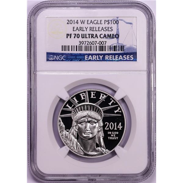 2014-W $100 Proof American Platinum Eagle Coin NGC PF70 Ultra Cameo Early Releases