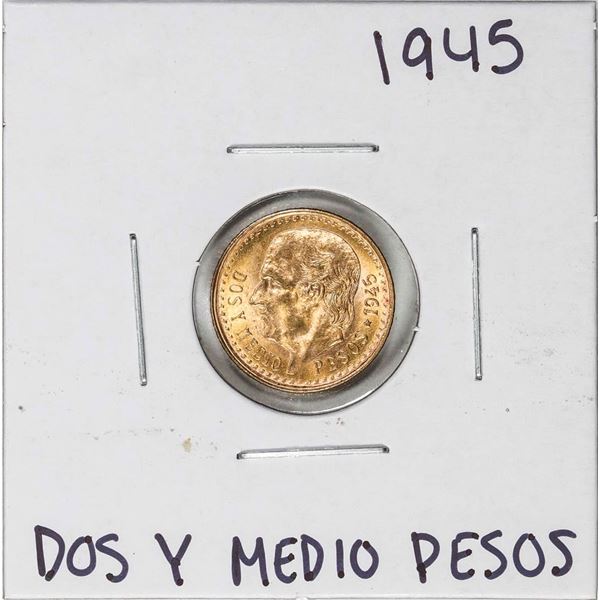 1945 Mexico Dos Y Medio Pesos Gold Coin