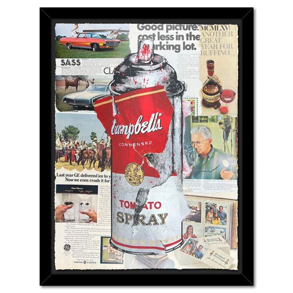 Mr. Brainwash "Torn Spray Can" Original Mixed Media on Paper