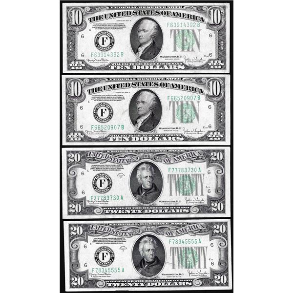Lot of 1934D $10 & $20 Federal Reserve Notes Atlanta