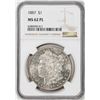 Image 1 : 1887 $1 Morgan Silver Dollar Coin NGC MS62PL