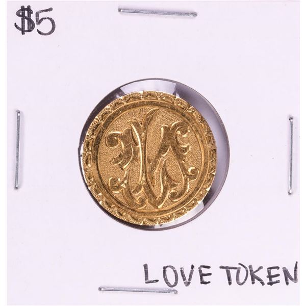 1891 $5 Liberty Head Half Eagle Love Token Coin Pin