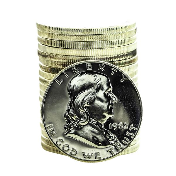 Roll of (20) Proof 1962 Franklin Half Dollar Coins