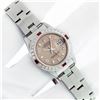 Image 3 : Rolex Ladies Stainless Steel Salmon Arabic Diamond and Ruby Datejust Wristwatch
