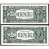 Image 2 : Lot of (2) Consecutive 1977 $1 Federal Reserve Obstructed Overprint Error Notes