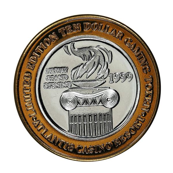 .999 Fine Silver Atlantis Casino & Resort Reno, NV $10 Limited Edition Gaming Token