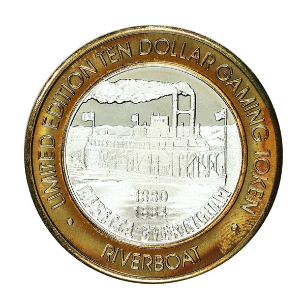 .999 Silver Riverboat Reno, NV $10 Casino Limited Edition Gaming Token