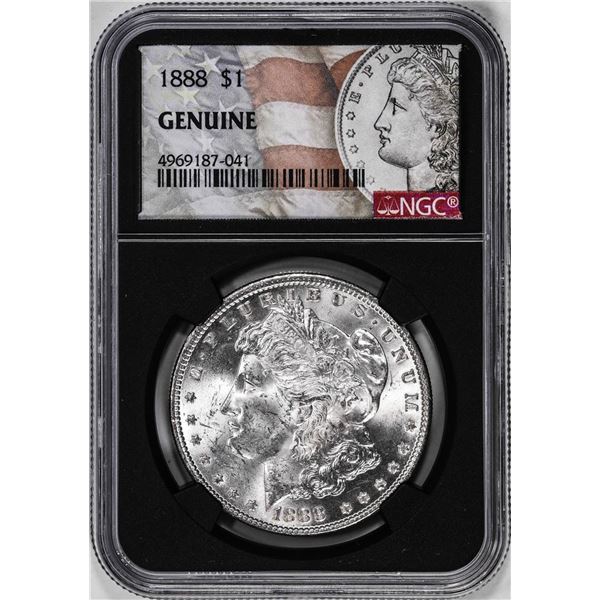 1888 $1 Morgan Silver Dollar Coin NGC Genuine