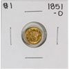 Image 1 : 1851-O $1 Type 1 Liberty Head Gold Dollar Coin