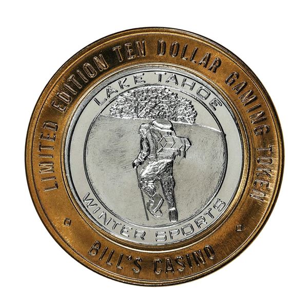 .999 Silver Bill's Casino Lake Tahoe, Nevada $10 Casino Gaming Token Limited Edition