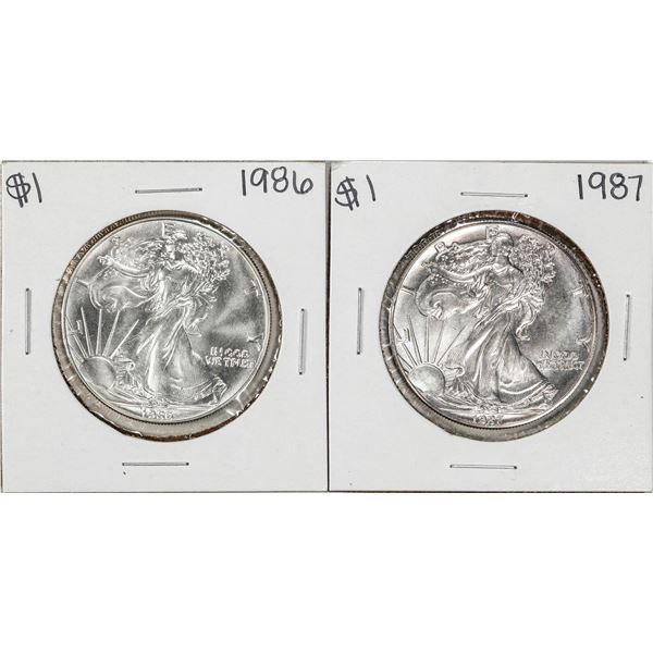 Lot of 1986-1987 $1 American Silver Eagle Coins
